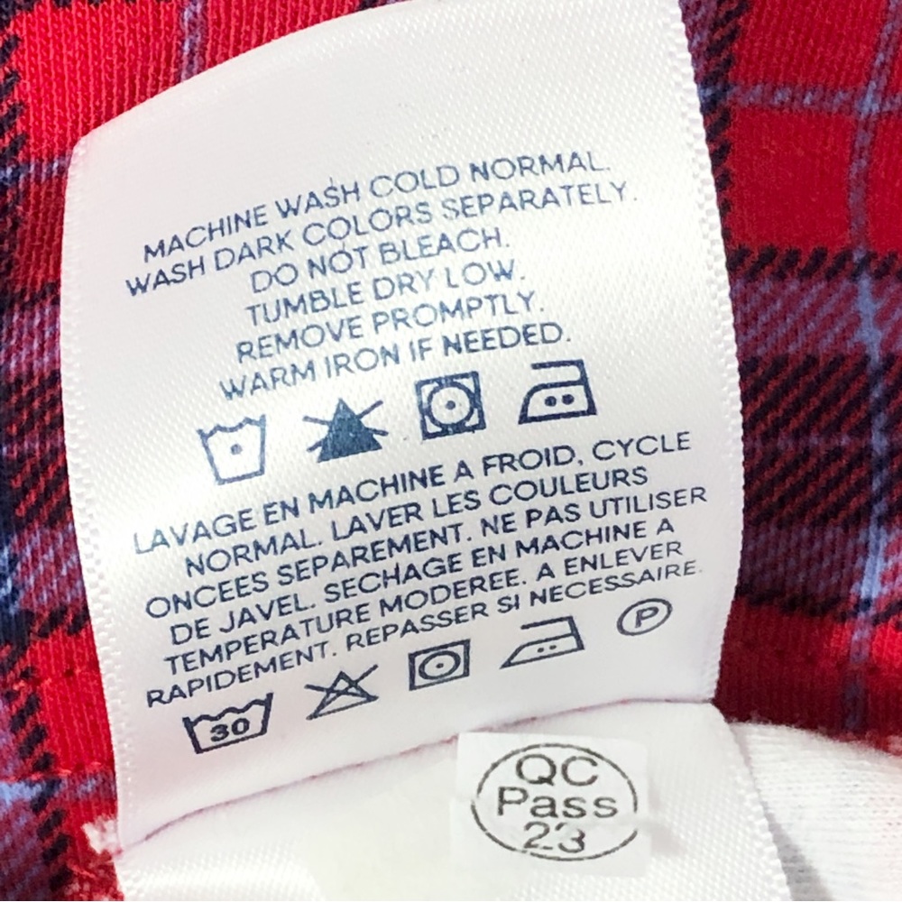 Lands' End Red & Blue Plaid Print Mockneck Long Sleeve Tee XL - Picture 13 of 16